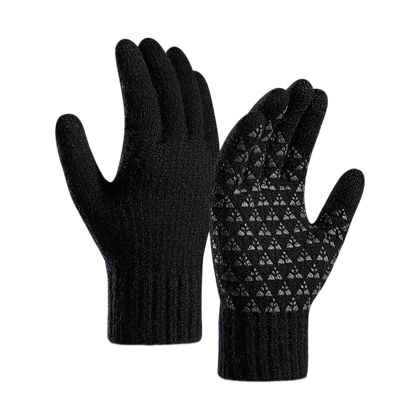 Big Clearance! Gloves for Cold Weather, Baberdicy Men Gloves Winter Fleece Reinforced Knitted Wool Cycling Screen Gloves Winter Gloves
